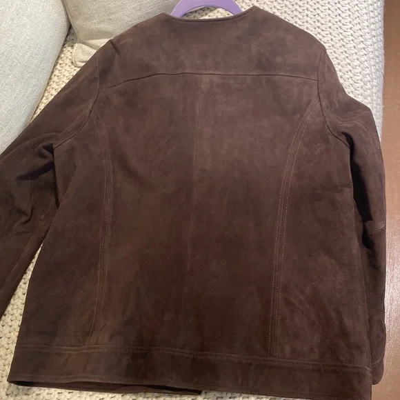 JJill Genuine Suede Leather Zippered Jacket - Picture 9 of 11